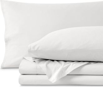 Bare Home 100% Organic Cotton Percale Cooling Sheet Set in Cream at Nordstrom, Size Twin Xl