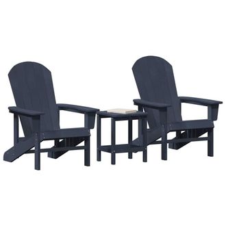 Berkfield Home Modern 3 Piece Garden Lounge Set Navy Blue HDPE