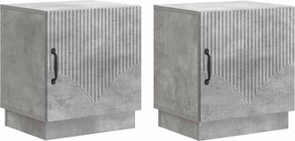 vidaXL Mesita De Noche 2 Uds. Gris Concreto 43 X 34,5 X 47 Cm Vidaxl