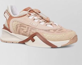 Fendi mesh flow sneakers perforated design pull tab