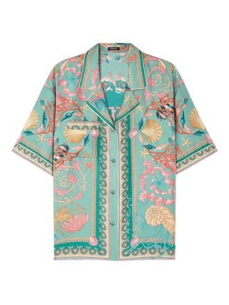 Versace Underwater Barocco blouse met korte mouwen - Groen
