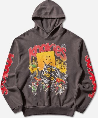 KAPITAL Men s Sweat Knit Hoodie (Buster Peckish Rainbowy) Ink Black