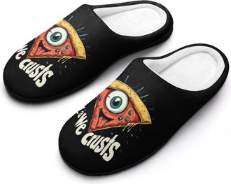Generic In Pizza We Crust Mens Slippers Comfortable And Non-slip Cotton Slipper Shoe for House