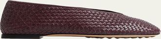 Bottega Veneta Micro Woven Nappa Leather Ballerina Flats