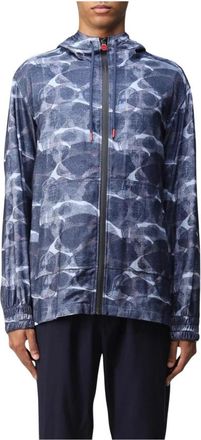 Kiton Denim Hooded Track Jacket - Heren - Vesten met rits - Blauw - 2XL - Denim - Hoodies & sweatvesten