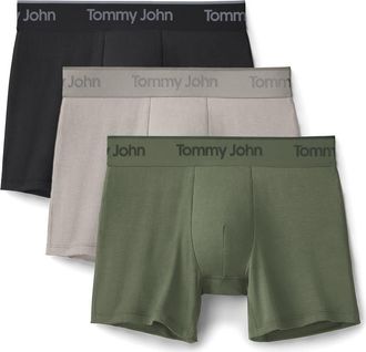 Tommy John Assorted 3-Pack Second Skin 4-Inch Stretch Modal Boxer Briefs in Black/dove/four Leaf Clover at Nordstrom, Size Medium