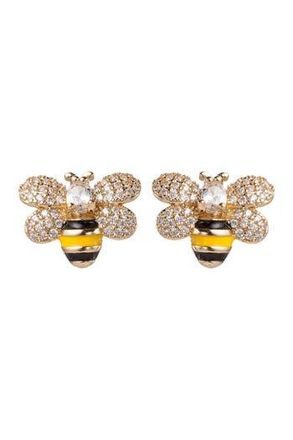 Eye Candy Los Angeles Honeybee CZ Pave Stud Earrings in Gold at Nordstrom Rack