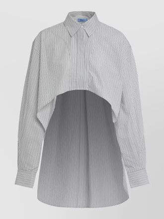 MUGLER striped cotton shirt cropped back detail