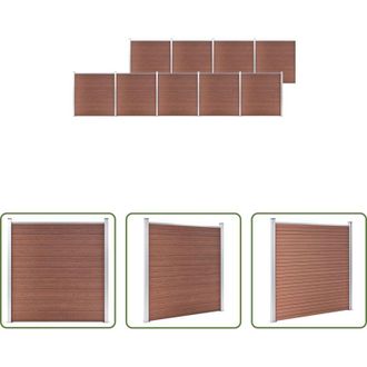 vidaXL Pannello in WPC - Recinzione da Giardino in WPC 1564x186 cm Marrone