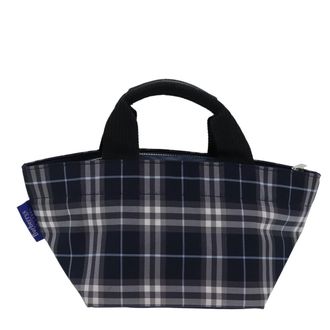 Burberry Nova Check Blue Label Nylon Navy Nylon Handbag (Pre-Owned)