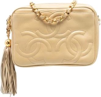 Chanel Pre-owned Cross Body Bags, female, Beige, Size: ONE SIZE Pre-owned Vintage Cross Body Bag