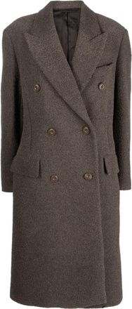 Acne Studios boucl&eacute;-texture wool-blend coat - women - Polyester/Wool/Nylon/Viscose - 36 - Brown