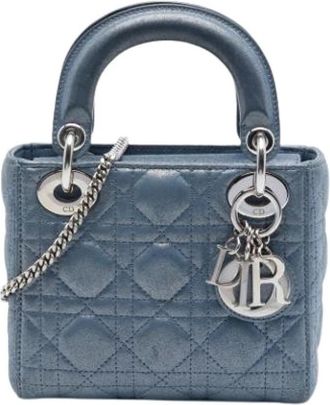 Dior Pre-owned Lady Dior Handtas - Dames - Vintage Handtas - Blauw - ONE Size - Leer - Vintage