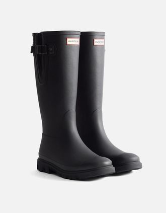 Hunter Mens Hunter Downpour Adjustable Boot Rubber Mens Black Wellington Boots - Size: UK 11 / eu 45/46 / us 12