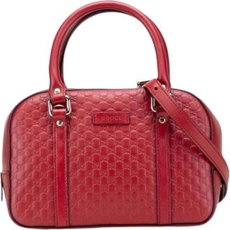 Gucci Pre-owned Handbags, female, Red, Size: ONE SIZE Pre-owned Vintage Leather Handbag
