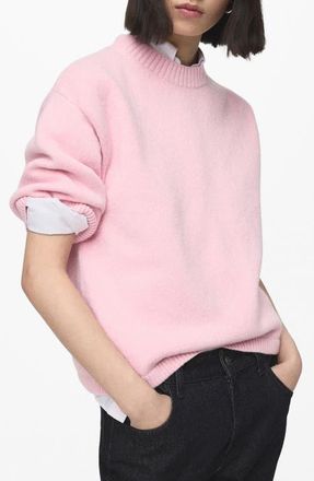 Mango Elbow Sleeve Sweater in Pink at Nordstrom, Size X-Small