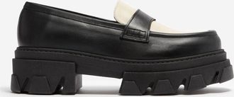 Alohas Womens Trailblazer Leather Loafers In Bicolor Black