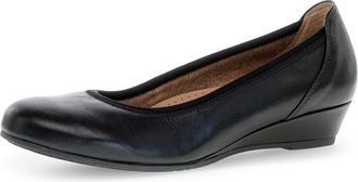 Gabor Keilpumps GABOR KRETA, Damen, Gr. 36, schwarz, Kalbsleder, unifarben, Schuhe Keilpumps, in bequemer Weite G (= weit)