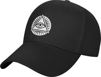 Generic Comfortable Sandwich Cap Illuminati Occult Geometric Dad Hat Adjustable Ball Cap for Golf Activities Adult