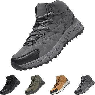 Generic Mens Waterproof Hiking Boots Lightweight Comfortable Mid Ankle Outdoor Durable Non-Slip Arch Support Design Trekking Boots Winter High Top Walking Sne