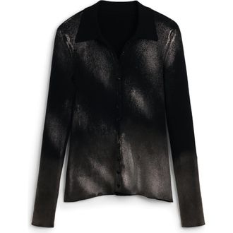 Desigual Collar Cardigan in Black at Nordstrom, Size Medium