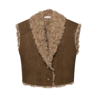 Aaiko Avrelle Gilet - Dames - Jassen - Bruin - Maat: XS Poliester