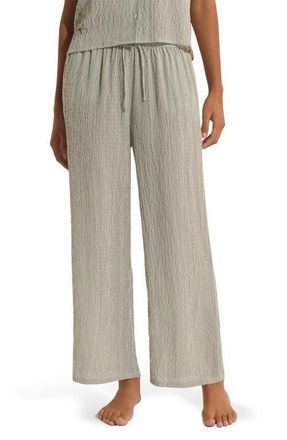 Etam Oselia Wide Leg Pajama Pants in Imp Fond Vert at Nordstrom, Size X-Large