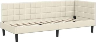 vidaXL Estructura De Cama En Esquina Crema 80 Cm X 200 Cm Terciopelo Vidaxl