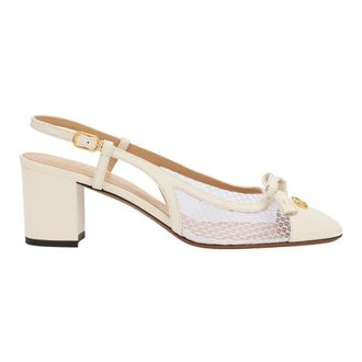 Valentino Garavani Valet Du Roi Slingback Pumps - Dames - Schoenen - Wit - Maat: 37 1/2 EU Leer