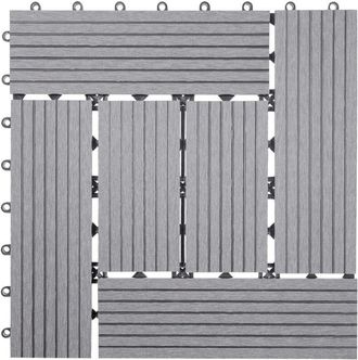 Hhg non utilizzato] Piastrelle pavimentazione da esterno Rhone T831 wpc 30x30cm 11 pezzi 1mq grigio incrociato