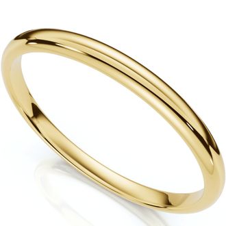 Pompeii3 2mm 14K Yellow Gold Comfort Fit Plain Wedding Band Size Selectable
