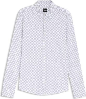 BOSS Printed slim-fit shirt in performance-stretch jersey