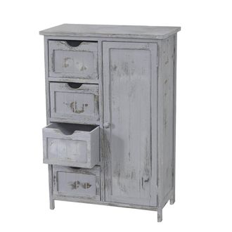 Hhg C&oacute;moda Hhg-044, Shabby-look Vintage 82x55x30cm, Gris