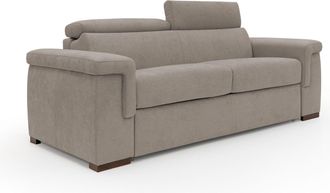 Divani.Store Divani.store - Giunone Sof&aacute; Cama Convertible Con Colch&oacute;n De 18 Cm Y Reposacabezas Reclinables En Tejido Impermeable 240 Cm (mat. 160x197 Cm) Beige