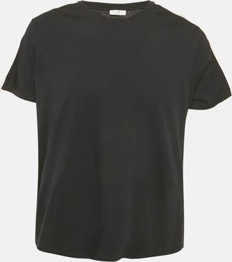 Sandro Navy Blue Jersey Shoulder Stripe Detail T-Shirt