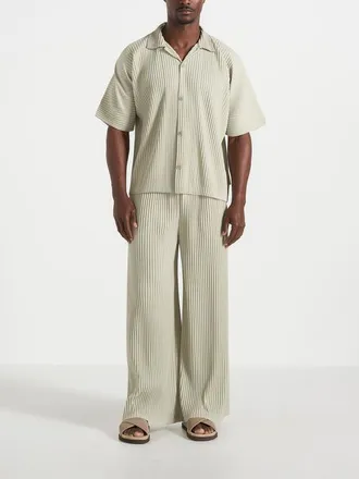 Mani&egrave;re De Voir Jonas Pleated Wide Leg Pants in Sage at Nordstrom, Size X-Large/xx-Large