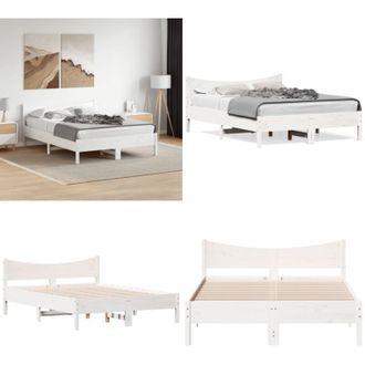 vidaXL Letto senza Materasso Bianco 120x190 cm Legno Massello di Pino - Letto senza materasso - Letto in pino