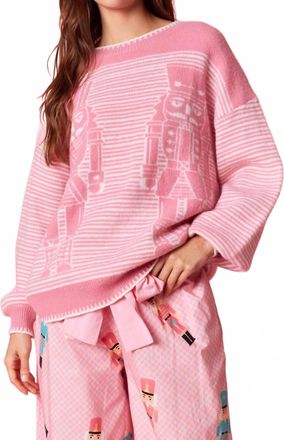 Peach Love California Pretty Nutcracker Sweater In Pink
