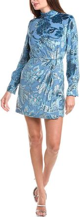 SIMKHAI Halen Draped Mock Neck Mini Dress