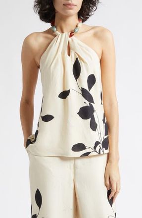 Reiss Delilah Halter Top in Ivory/black at Nordstrom, Size 10