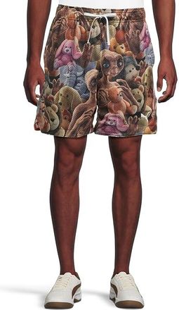 Puma Hoops X E.t. Shorts Mens Workout Puma Black/All Over Print : 2XL, Polyester