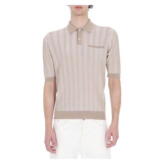 Ballantyne Polo Shirts, male, Beige, Size: 2XL Polo in cotone tramato con taschino