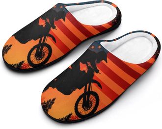 Generic Us Dirt Bike Racing Motocross Rider Mens Slippers Comfortable And Non-slip Cotton Slipper Shoe for House