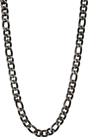 Ed Hardy Mens Black Stainless Steel Figaro Chain Necklace at Nordstrom Rack