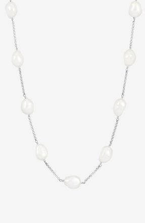 Dower & Hall White Baroque Pearl Chain Necklace in Sterling Silver at Nordstrom, Size 18
