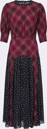 Rixo Meg plaid and polka-dot maxi dress