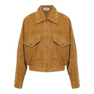 Versace Suede Blouson - Dames - Leren en Su&egrave;de Jassen - Bruin - L - Leer - Jassen