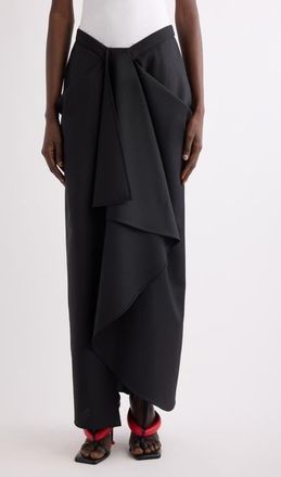 Givenchy Draped Wool & Mohair Column Skirt in Black at Nordstrom, Size 10 Us