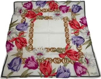 Celine Pre-owned Scarves, female, Multicolor, Size: ONE SIZE Pre-owned Vintage Silk Scarf