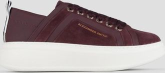 Alexander Smith Wembley Woman in bordeaux suede with leather side ribbing and heel